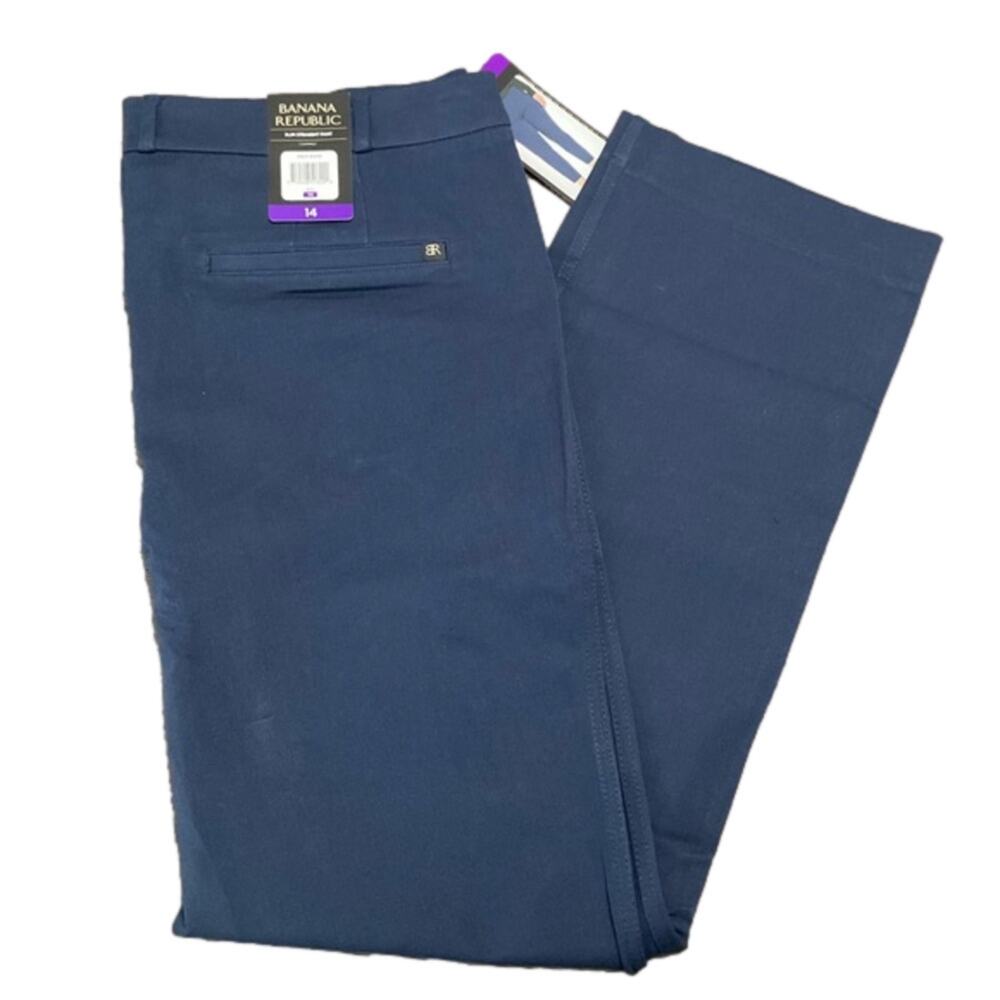 Banana Republic Women's Slim Straight Pants Blue Size 14 NWT